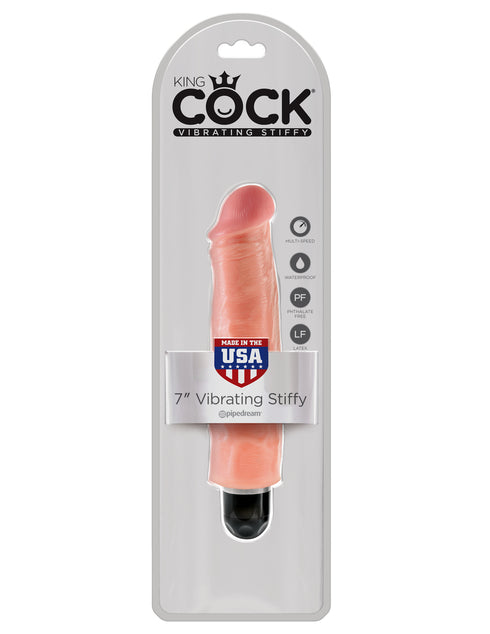King Cock 7 in. Vibrating Stiffy White Flesh